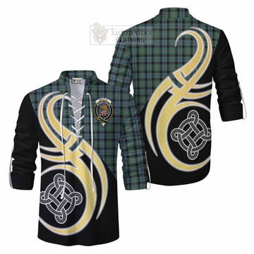 Melville Tartan Ghillie Kilt Shirt with Family Crest and Celtic Symbol Style Men - Tartan Vibes Clothing