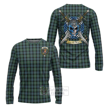 Melville Tartan Long Sleeve T-Shirt with Family Crest Celtic Skull Style Unisex - Tartan Vibes Clothing