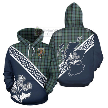 Melville Tartan Hoodie Featuring Thistle and Scotland Map Zip Hoodie - Tartan Vibes Clothing
