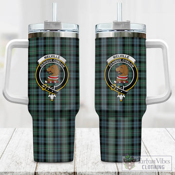 Melville Tartan and Family Crest Tumbler with Handle