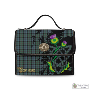 Melville Tartan Waterproof Canvas Bag with Scotland Map and Thistle Celtic Accents