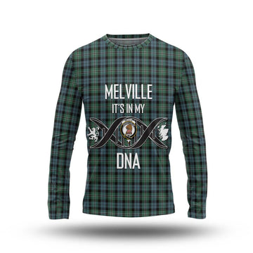 Melville Tartan Long Sleeve T-Shirt with Family Crest DNA In Me Style Unisex - Tartan Vibes Clothing
