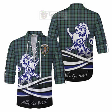 Melville Tartan Ghillie Kilt Shirt with Alba Gu Brath Regal Lion Emblem Men - Tartan Vibes Clothing