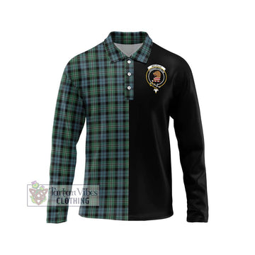 Melville Tartan Long Sleeve Polo Shirt with Family Crest and Half Of Me Style Unisex - Tartan Vibes Clothing