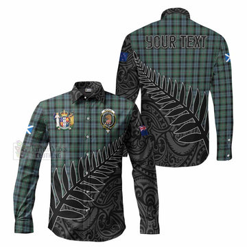 Melville Crest Tartan Long Sleeve Button Shirt with New Zealand Silver Fern Half Style Men's Shirt S - Tartan Vibes Clothing