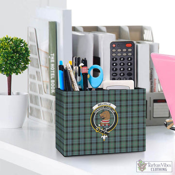 Melville Tartan Pen Holder with Family Crest One Size 5.9"(L)*2.7"(W)*4.3"(H) - Tartan Vibes Clothing