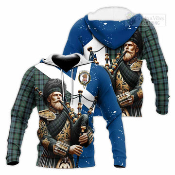 Melville Tartan Knitted Hoodie with Family Crest Scottish Bagpiper Vibes Unisex Knitted Pullover Hoodie - Tartan Vibes Clothing
