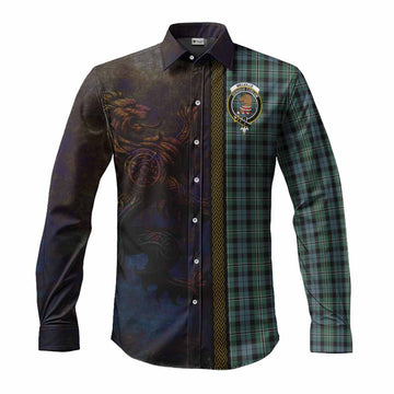 Melville Tartan Family Crest Long Sleeve Button Shirt Alba Gu Brath Be Brave Lion Ancient Style Men's Shirt S - Tartan Vibes Clothing