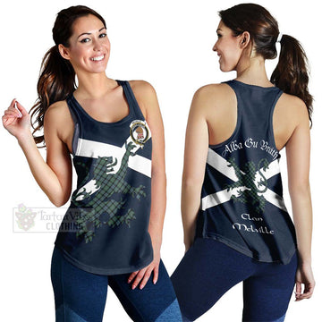 Melville Tartan Lion Rampant Women's Racerback Tanks Proudly Display Your Heritage with Alba Gu Brath and Clan Name 4XL - Tartan Vibes Clothing