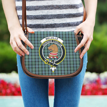 Melville Tartan Saddle Bag with Family Crest