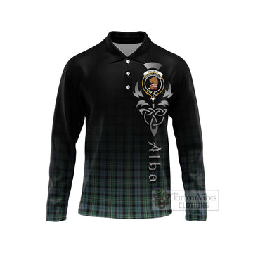 Melville Tartan Long Sleeve Polo Shirt Featuring Alba Gu Brath Family Crest Celtic Inspired Unisex - Tartan Vibes Clothing