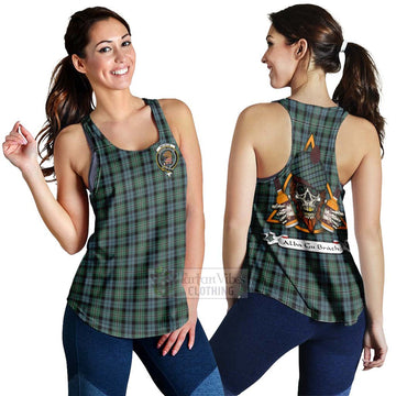 Melville Tartan Women's Racerback Tanks with Family Crest and Bearded Skull Holding Bottles of Whiskey 4XL - Tartan Vibes Clothing