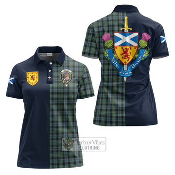 Melville Tartan Women's Polo Shirt Alba with Scottish Lion Royal Arm Half Style Women - Tartan Vibes Clothing