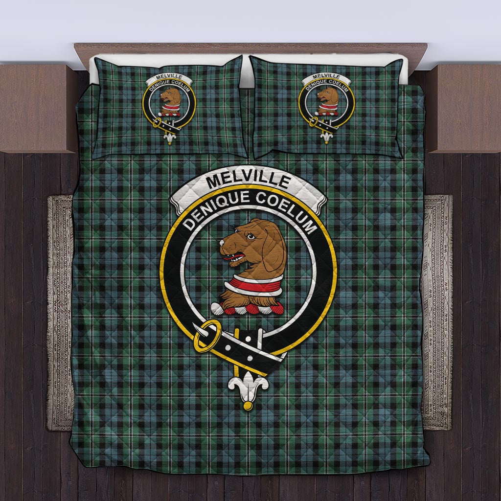 Melville Tartan Quilt Bed Set with Family Crest King - Tartan Vibes Clothing