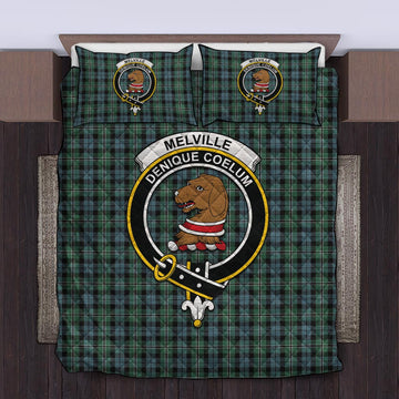 Melville Tartan Quilt Bed Set with Family Crest King - Tartan Vibes Clothing