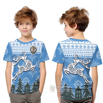 Melville Clan Christmas Kid T-Shirt Celtic Reindeer Style Youth XL Size14 - Tartan Vibes Clothing