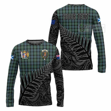 Melville Crest Tartan Long Sleeve T-Shirt with New Zealand Silver Fern Half Style Unisex - Tartan Vibes Clothing