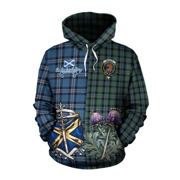 Melville Tartan Cotton Hoodie Happy St. Andrew's Day Half Tartan Style Pullover Hoodie XS - Tartan Vibes Clothing
