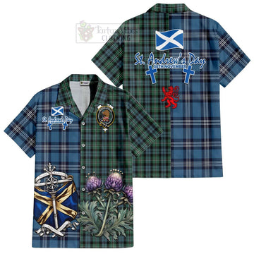 Melville Tartan Hawaiian Shirt Happy St. Andrew's Day Half Tartan Style Kid - Tartan Vibes Clothing