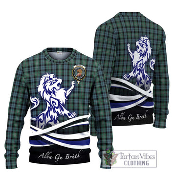 Melville Tartan Ugly Sweater with Alba Gu Brath Regal Lion Emblem Unisex - Tartan Vibes Clothing