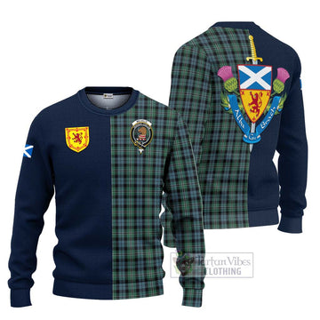 Melville Tartan Ugly Sweater Alba with Scottish Lion Royal Arm Half Style Unisex - Tartan Vibes Clothing