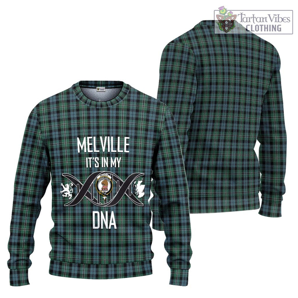 Melville Tartan Ugly Sweater with Family Crest DNA In Me Style Unisex - Tartan Vibes Clothing