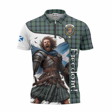 Melville Crest Tartan Zipper Polo Shirt Inspired by the Freedom of Scottish Warrior Unisex - Tartan Vibes Clothing
