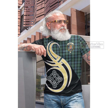 Melville Tartan Cotton T-shirt with Family Crest and Celtic Symbol Style