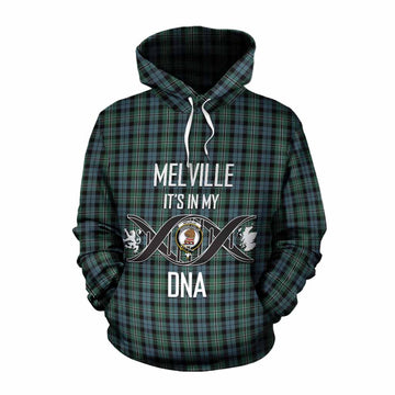 Melville Tartan Cotton Hoodie with Family Crest DNA In Me Style Pullover Hoodie XS - Tartan Vibes Clothing