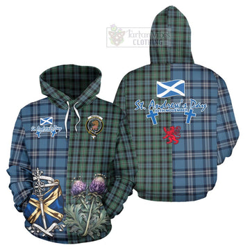Melville Tartan Hoodie Happy St. Andrew's Day Half Tartan Style Zip Hoodie - Tartan Vibes Clothing