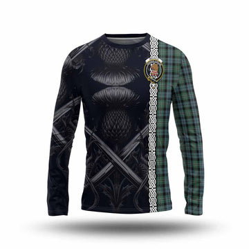 Melville Tartan Long Sleeve T-Shirt with Family Crest Cross Sword Thistle Celtic Vibes Unisex - Tartan Vibes Clothing