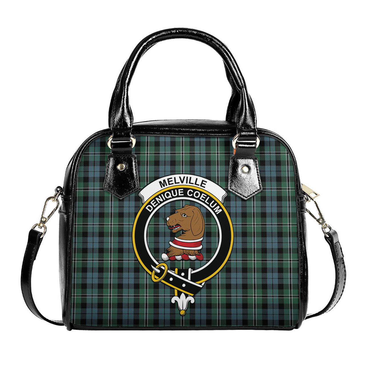 Melville Tartan Shoulder Handbags with Family Crest One Size 9*21*24 cm (3.54*8.27*9.45 inches) - Tartan Vibes Clothing