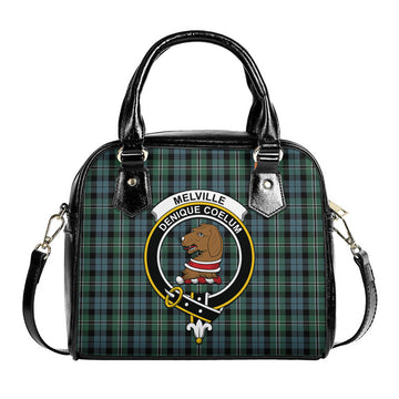 Melville Tartan Shoulder Handbags with Family Crest One Size 9*21*24 cm (3.54*8.27*9.45 inches) - Tartan Vibes Clothing