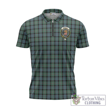 Melville Tartan Zipper Polo Shirt with Family Crest