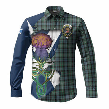 Melville Tartan Family Crest Long Sleeve Button Shirt Scottish Thistle Celtic Inspired Men's Shirt S - Tartan Vibes Clothing