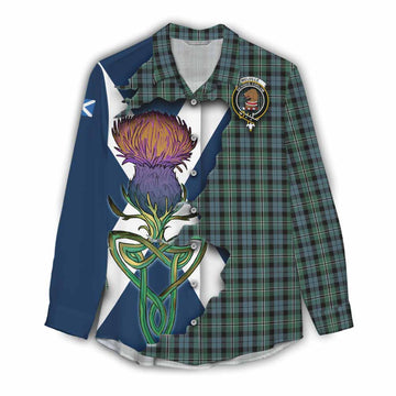 Melville Tartan Family Crest Women's Casual Shirt Scottish Thistle Celtic Inspired Female - Tartan Vibes Clothing