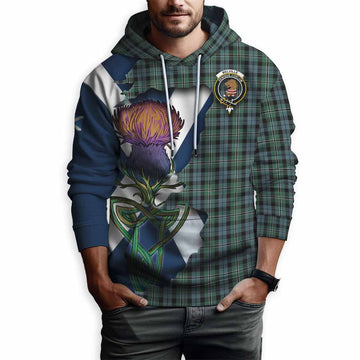 Melville Tartan Family Crest Hoodie Scottish Thistle Celtic Inspired Pullover Hoodie - Tartan Vibes Clothing