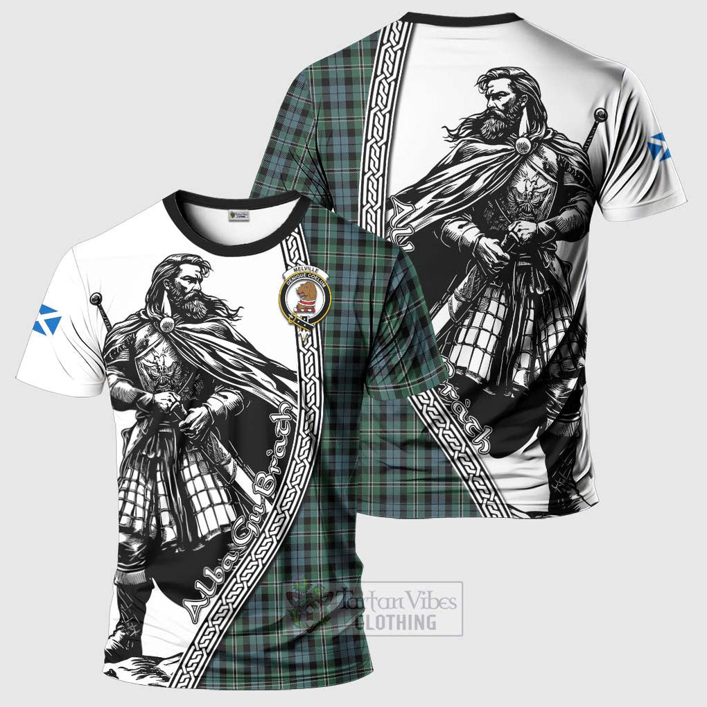 Melville Tartan Clan Crest T-Shirt with Highlander Warrior Celtic Style Kid's Shirt - Tartan Vibes Clothing
