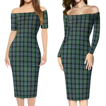 Melville Tartan Off Shoulder Lady Dress Women's Dress - Tartan Vibes Clothing