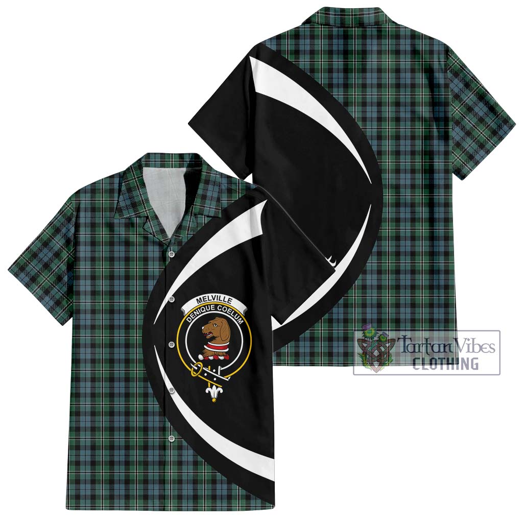 Melville Tartan Hawaiian Shirt with Family Crest Circle Style Kid - Tartan Vibes Clothing