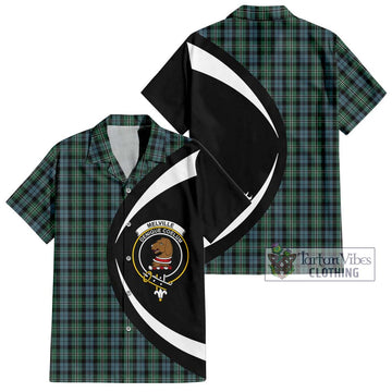 Melville Tartan Hawaiian Shirt with Family Crest Circle Style Kid - Tartan Vibes Clothing