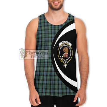 Melville Tartan Men's Tank Top with Family Crest Circle Style Men - Tartan Vibes Clothing
