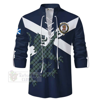 Melville Tartan Lion Rampant Ghillie Kilt Shirt Proudly Display Your Heritage with Alba Gu Brath and Clan Name - Tartan Vibes Clothing