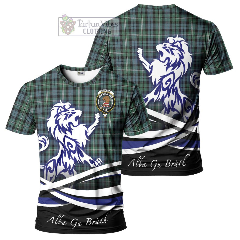Tartan Vibes Clothing Melville Tartan Cotton T-shirt with Alba Gu Brath Regal Lion Emblem