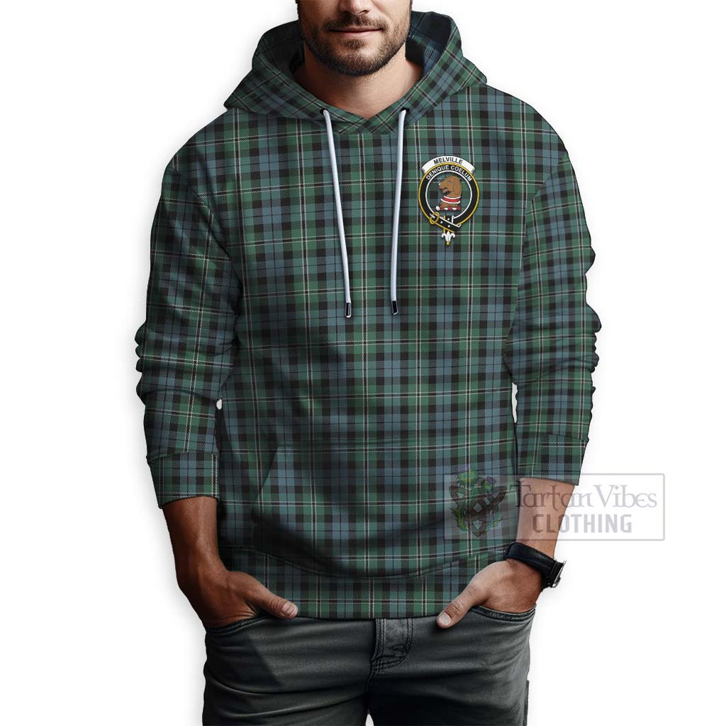 Melville Tartan Hoodie with Family Crest Celtic Skull Style - Tartan Vibes Clothing