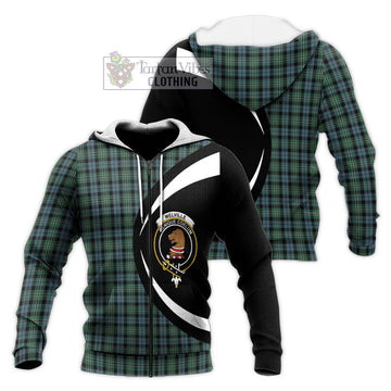 Melville Tartan Knitted Hoodie with Family Crest Circle Style Unisex Knitted Zip Hoodie - Tartan Vibes Clothing