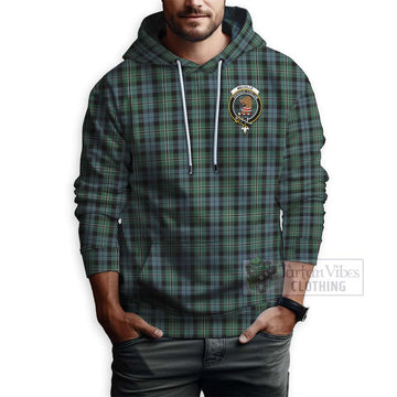 Melville Tartan Hoodie with Family Crest and Bearded Skull Holding Bottles of Whiskey - Tartan Vibes Clothing
