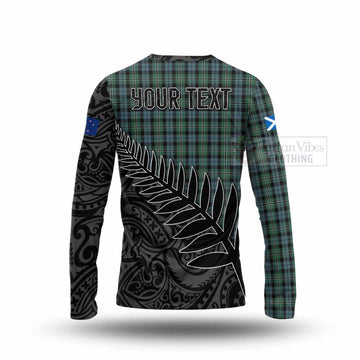 Melville Crest Tartan Long Sleeve T-Shirt with New Zealand Silver Fern Half Style - Tartan Vibes Clothing