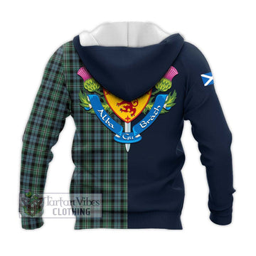 Melville Tartan Knitted Hoodie Alba with Scottish Lion Royal Arm Half Style - Tartan Vibes Clothing