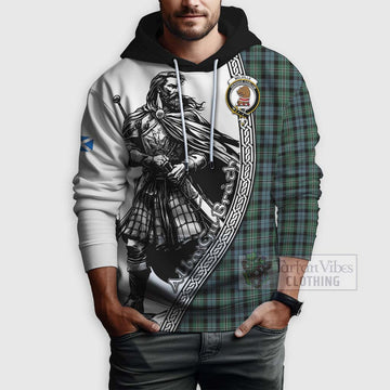 Melville Tartan Clan Crest Hoodie with Highlander Warrior Celtic Style - Tartan Vibes Clothing